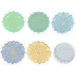 serviettes table motif floral gris bleu vert doré modernes silicone