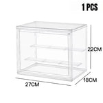 boîte rangement transparente pliable acrylique moderne figurines pièces organisateur jouets display storage box