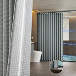 rideau douche gris clair moderne texture géométrique imperméable polyester salle bain maison