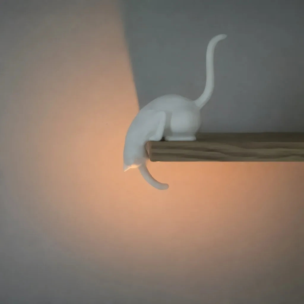 lampe poser moderne porte clés chat noir blanc animal compagnie texture mat