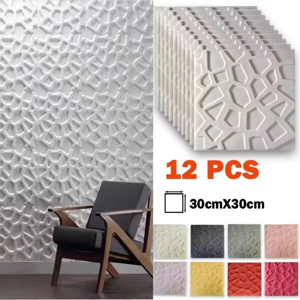 panneaux decoratifs modernes 30cm 30cm motif geometrique relief blanc rose gris