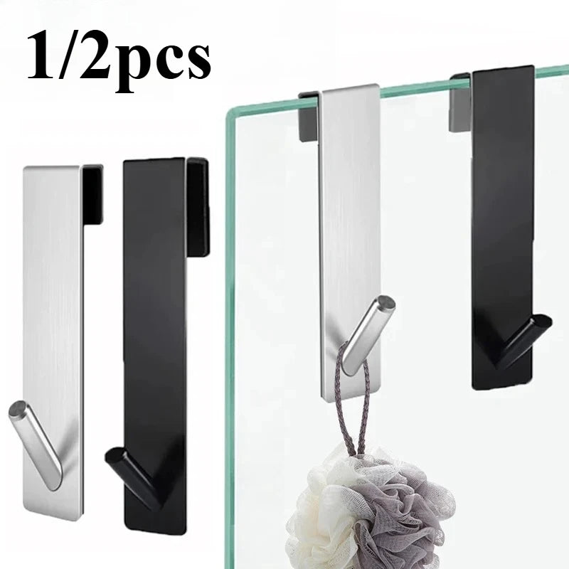 porte serviettes douche acier inoxydable argenté noir moderne multiple crochets adhésifs minimaliste