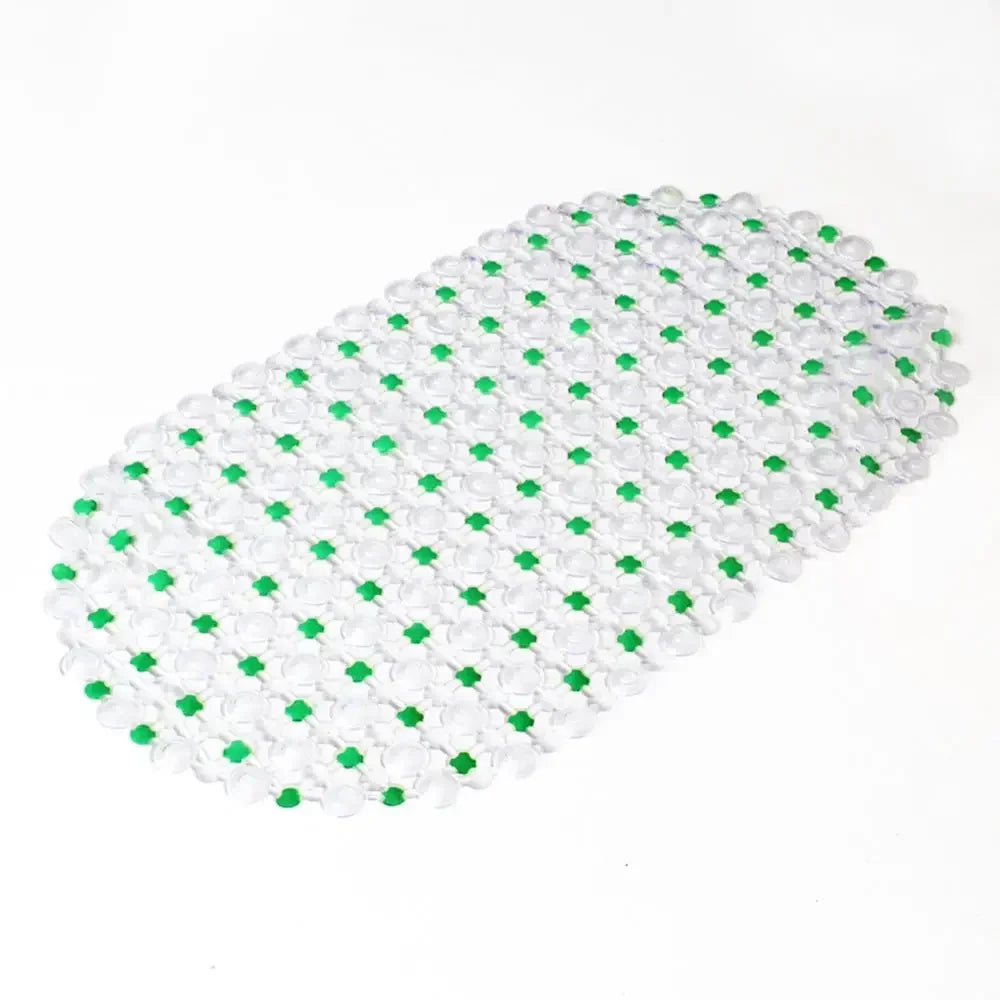 tapis bain antidérapant pvc moderne transparent ventouses bleues salle bain large 67cm 375cm