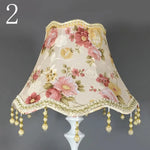 lumière led abatjour floral dorées shabbychic vintage beige rose verte