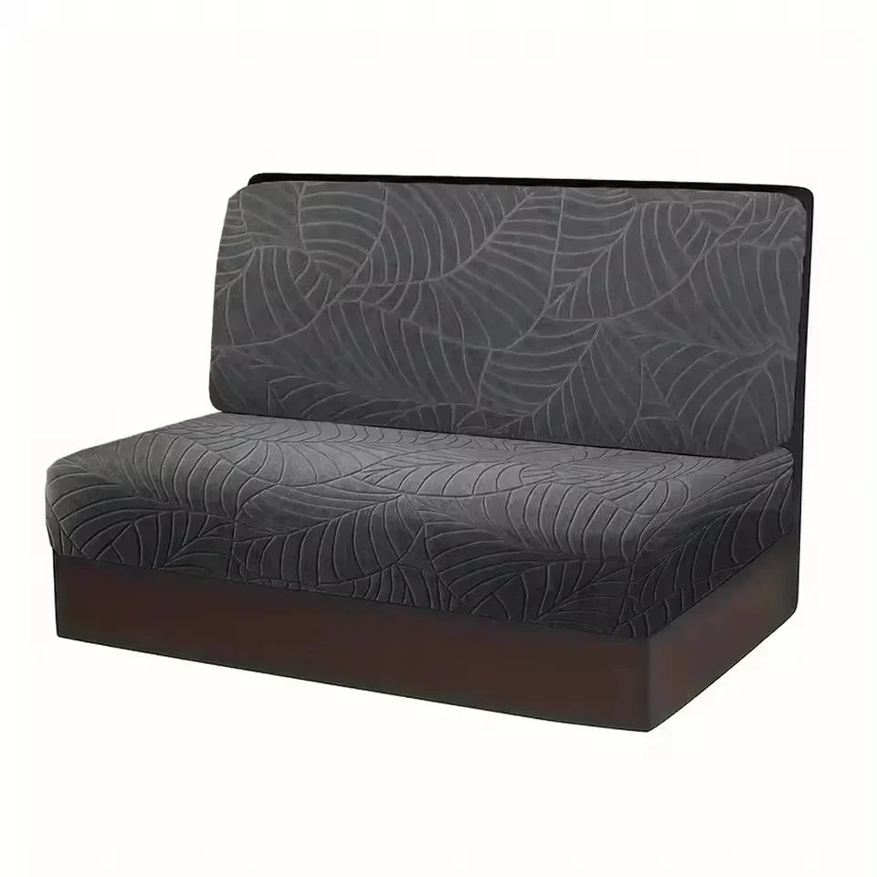 coussins canapé coton jacquard feuilles stylisées moderne gris clair marron foncé beige clair printemps