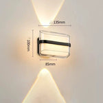 applique murale moderne led noir blanc ip65 verre borosilicate aluminium