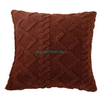 taie d'oreiller double face polyester coton bleu motif géométrique moderne adhésif 43cm 43cm