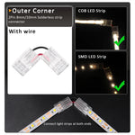 connecteur led transparent 8mm 10mm cob smd adhésif pratique ip65 certification ul rohs