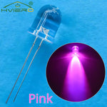 diodes led mixte bleu vert rouge jaune blanc orange rose 10mm rond transparent 50pcs