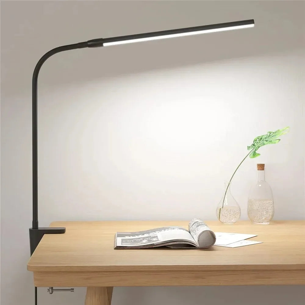 lampe clip double tête led moderne flexible noir blanc écran ordinateur