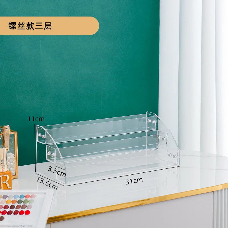 porte cd transparent moderne plastique clips rangement maison trois couche fixe