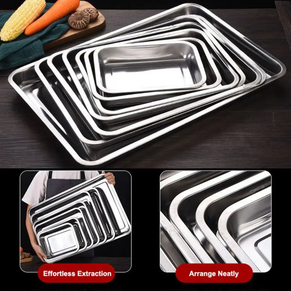 assiettes rectangulaires argentées lisses modernes grande taille service rangement maison