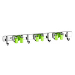 porte balais mural support crochet rangement acier inoxydable couleur argent vert moderne adhésif fixe