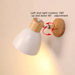 applique murale moderne bois naturel lampe intérieur salon chambre interrupteur câble