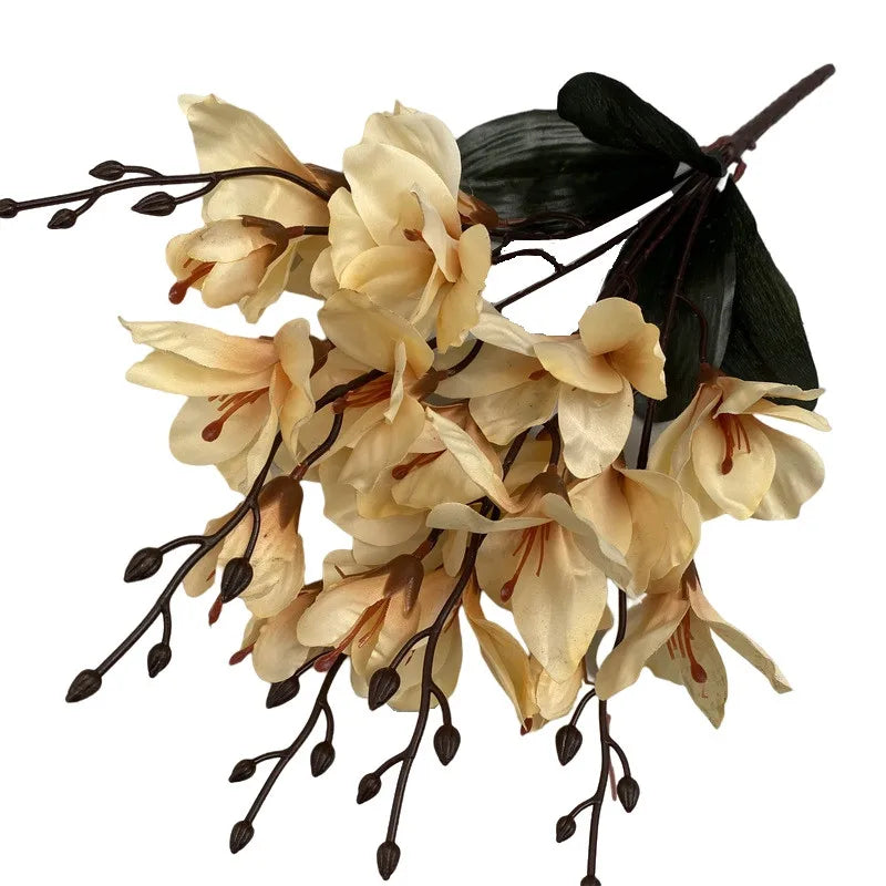 bouquet artificiel fleurs magnolia soie blanc bleu violet rouge intérieur décoration maison anniversaire fête