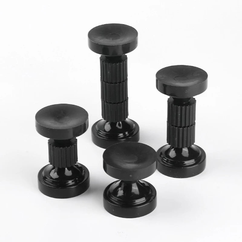 support fixation vis noir bagues rayures modernes anti secouement téléscopique adjustable matériaux attaches auto
