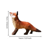 figurine renard bois artisanal orange beige stylisée décoration maison