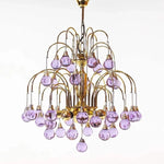 lustre moderne art déco doré violet marron sphères translucides salon chambre vintage
