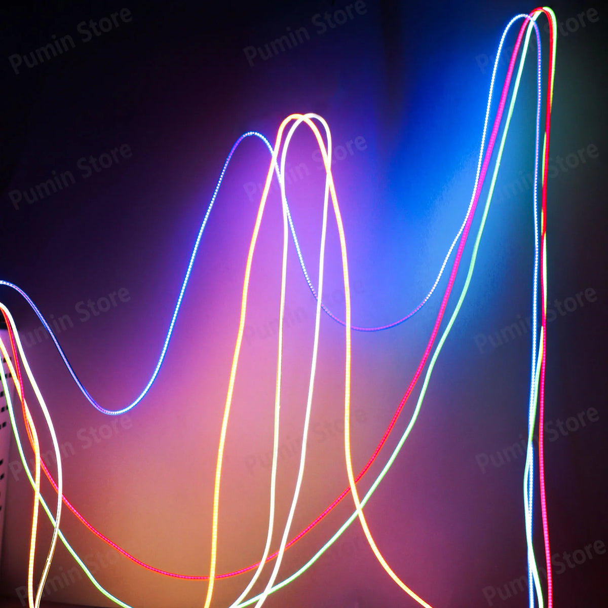 Ruban led flexible multicolore ondulé 1200mm clips fixation modernes