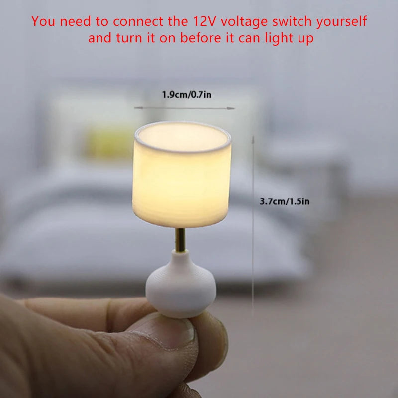 mini lampe moderne accessoires poupées blanc gris noir doré texture marbrée finition lisse adhésif