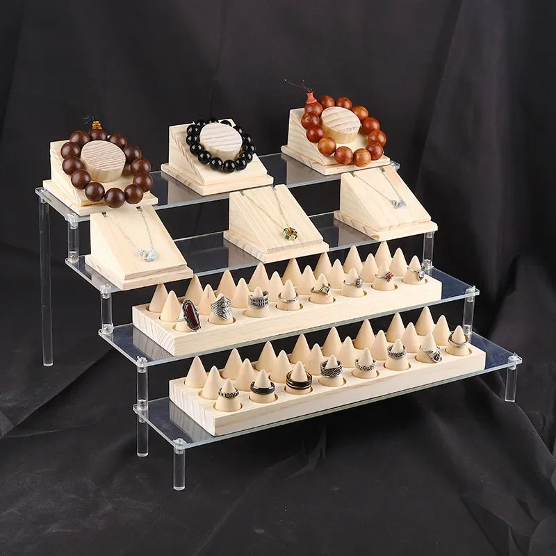 présentoir acrylique transparent moderne cupcake poupées parfum boîtes aveugles trapézoïdales étagère rangement multiple couches