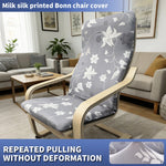 housse chaise gris clair fleurs blanches moderne salon élasthanne polyester imperméable extensible