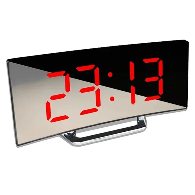 horloge électronique moderne alarme digitale table calendrier luminoire LED noir rouge vert