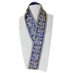 ruban decoratif brode floral paillettes dorées sequins blanc polyestere ecologique
