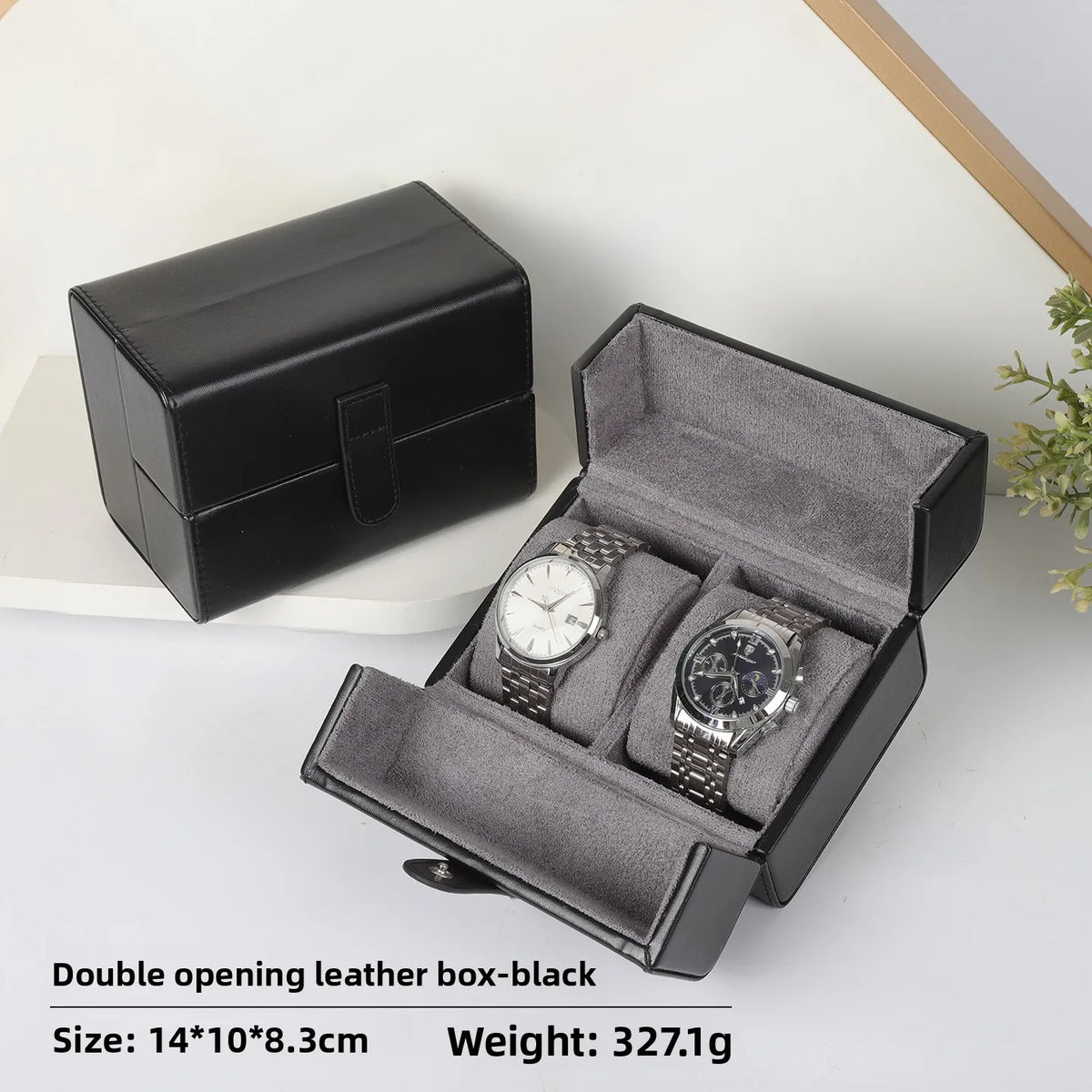 boîtes montres cuir velours classique marron vert noir