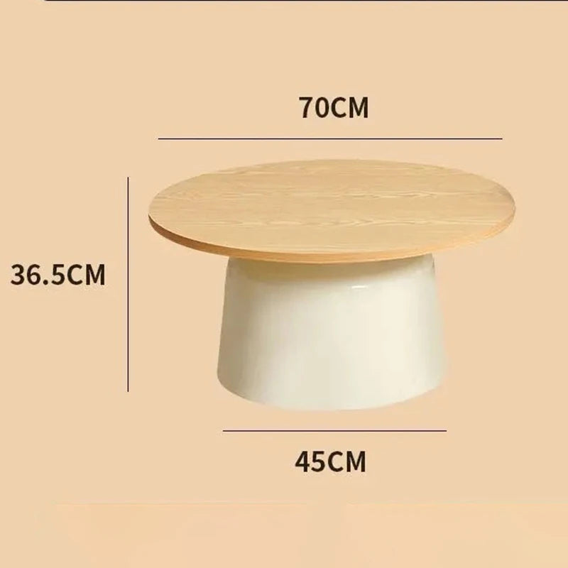 table basse moderne minimaliste bois rond marocain artificial board centralisée