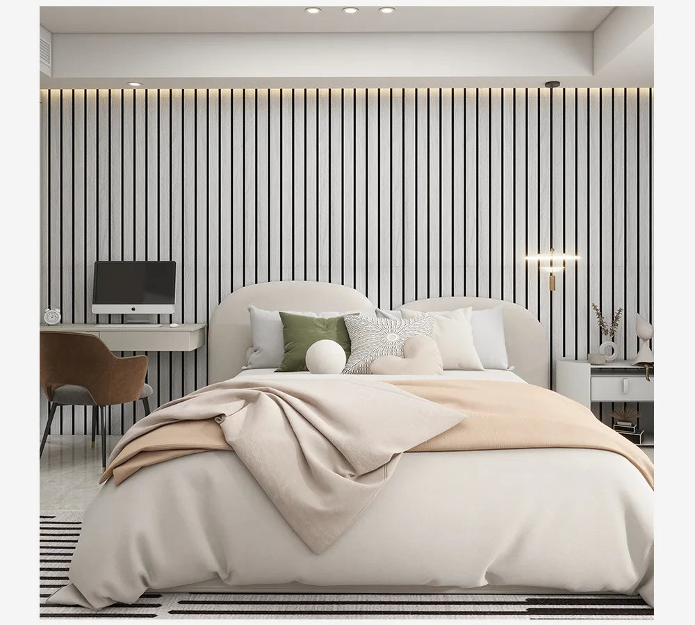 panneau auto adhésif imitation bois moderne rayures verticales papier peint chambre salon résistant l'eau