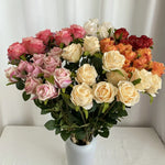 bouquet roses artificielles soies classiques intérieur décoration mariage anniversaire baby shower