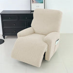 housses fauteuil inclinable jacquard beige motif géométrique moderne fixation pièces polyestère lavable automne hiver