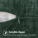 pilows covers square dark green chenille texture invisible zipper decor christmas winter
