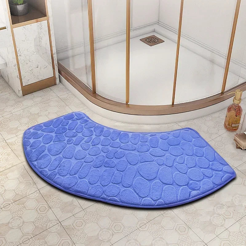 tapis bain moderne gris texture cailloux antidérapant salle bain 30cm 60cm 40cm 100cm