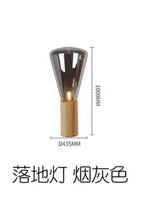 lampe poser transparente bois minimaliste moderne ampoule led base bois conique