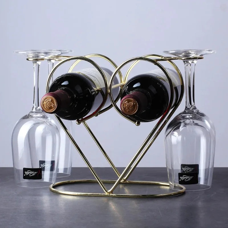 support vin verres cuivre doré structure géométrique moderne minimaliste