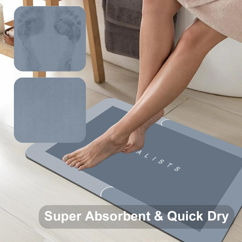 tapis sol gris moderne antidérapant absorption rapide texture douce 40x60cm 50x80cm 60x90cm