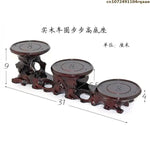 support table bois sculpté artisanal marron foncé miniatures collections décoration