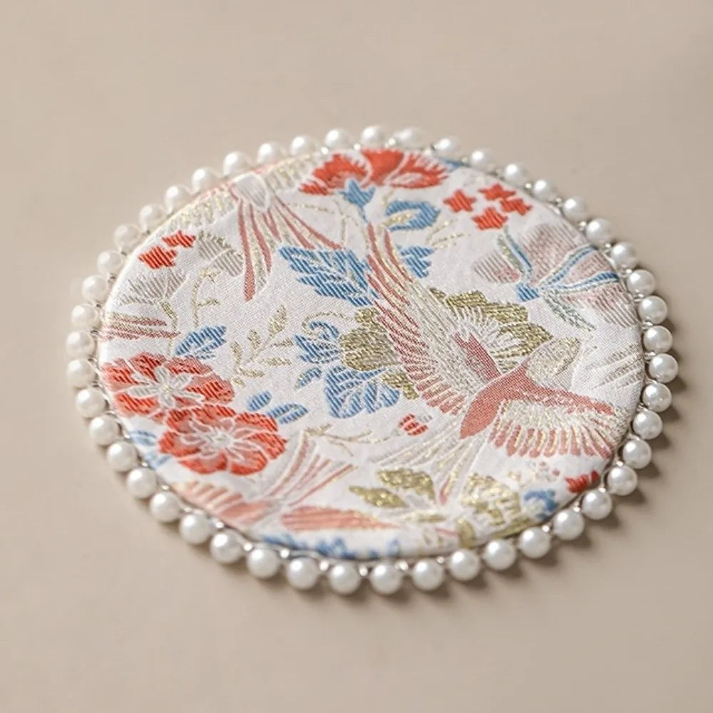coasters violets roses verts blancs paisley floral adhésif vintage élégants table