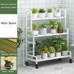 étagère roulettes blanc moderne niveaux support plantes intérieur extérieur assemblage métal
