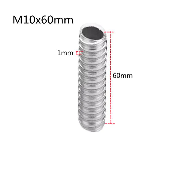 vis filetées argentées filetage régulier industriel 10 pièces M10 10mm 15mm 20mm 25mm 30mm