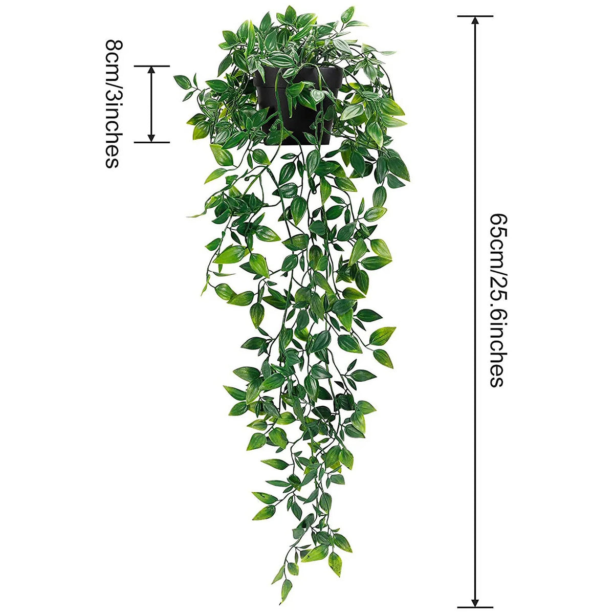 décoration intérieure plante artificielle vert feuilles régulières moderne pot suspendu