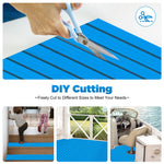 tapis sol bateau mousse eva antidérapant auto adhésif bleu clair noir rayures moderne