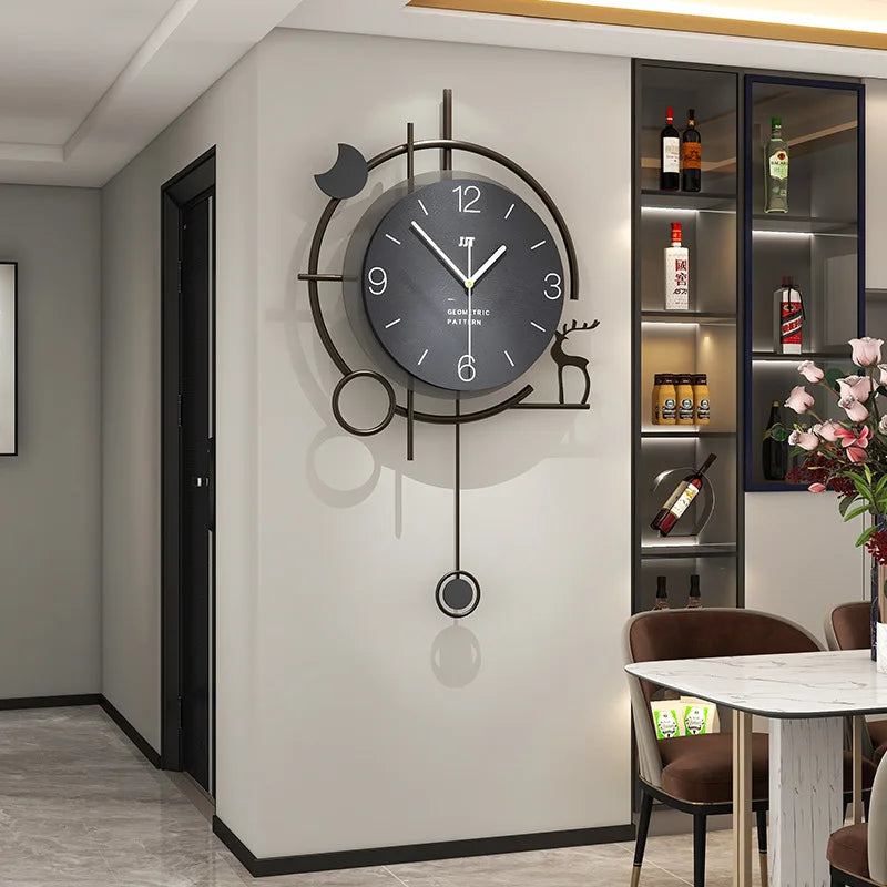 Horloge murale silencieuse 55x33cm pour salon