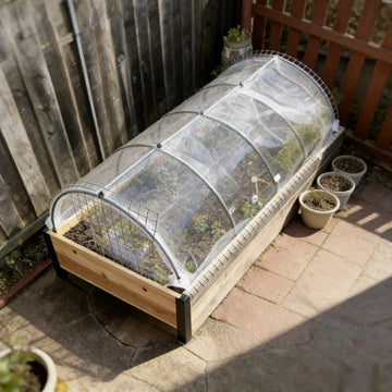 serre jardin transparente structure métallique cadre bois clips moderne fonctionnelle plastique