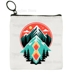 pochette unisexe toile zigzag blanc noir moderne graphique fermeture éclair blanc rouge gris tube