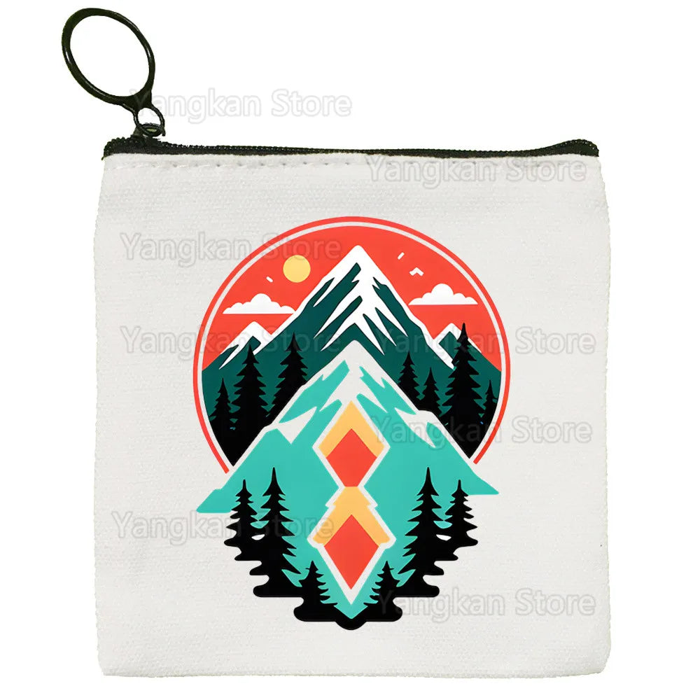 pochette unisexe toile zigzag blanc noir moderne graphique fermeture éclair blanc rouge gris tube