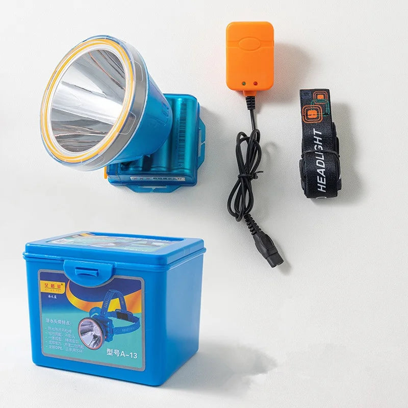lampe frontale led bleu chargeur usb ceinture ajustable boîte rangement moderne étanche ip68 explorationextérieur