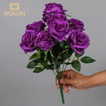 bouquet roses artificielles violettes decoration maison anniversaire mariage fete pendaison cremaillere intérieur